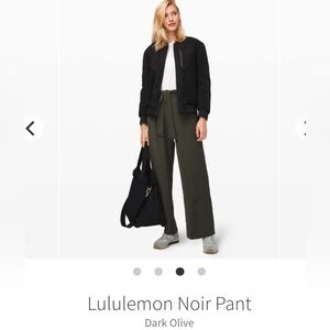Lululemon Olive Green Wide-Leg Noir Pants Size 4 NWT